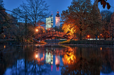 Reflection of trees in river