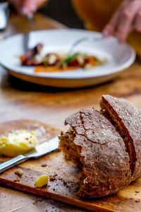 Close-up of bread on plate