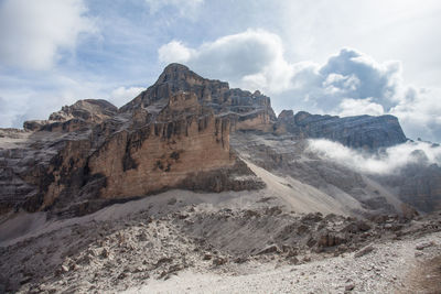 Scenic view of rocky mountains against sky