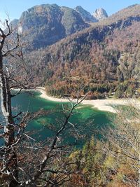 Scenic view of lake and mountains