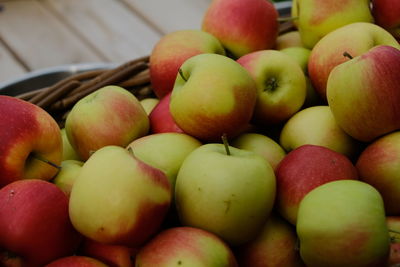 Full frame shot of apples for sale at market stall