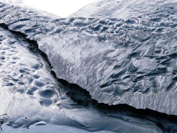 Scenic view of snow covered mountains