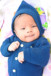 Portrait of cute baby girl in winter