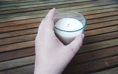 Close-up of hand holding drink