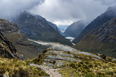 Scenic view of mountains against sky