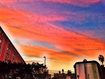 Scenic view of dramatic sky during sunset