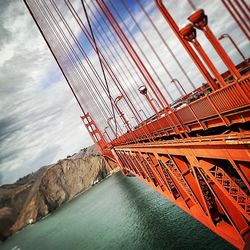 Low angle view of bridge against sky