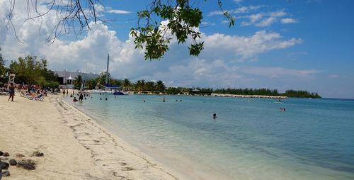 Scenic view of beach against sky