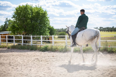 Man riding horse