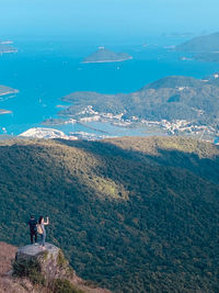 People standing on mountain