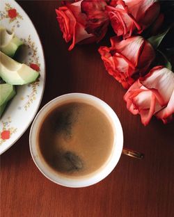 Directly above shot of coffee on table