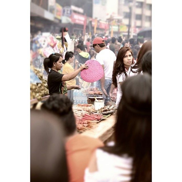 lifestyles, person, men, leisure activity, transfer print, large group of people, togetherness, focus on foreground, rear view, street, selective focus, casual clothing, auto post production filter, market, city, market stall, love, standing