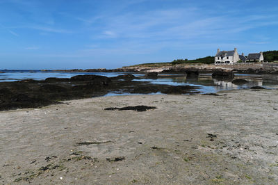 Scenic view of beach against sky