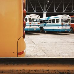 View of train on road