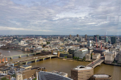 Aerial view of cityscape against sky