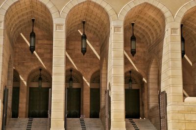 Low angle view of historic building entrance