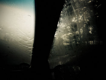 Close-up of raindrops on glass window