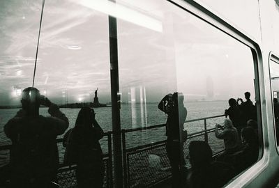 People standing in train