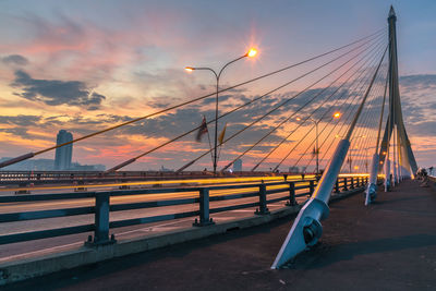 View of bridge at sunset