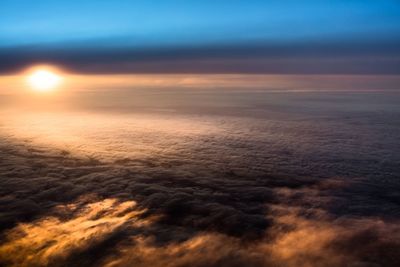 Scenic view of dramatic sky during sunset