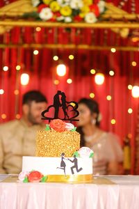 Close-up of cake on table