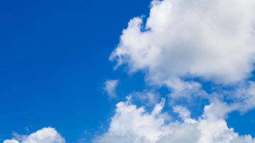 Low angle view of clouds in blue sky