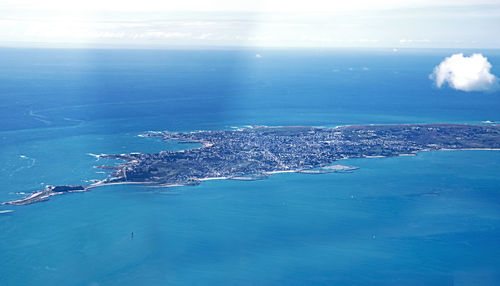 High angle view of sea against sky