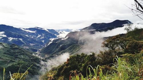 Scenic view of mountains against sky