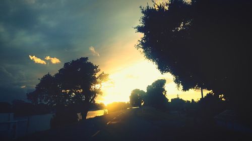 View of road at sunset