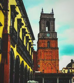 Low angle view of clock tower