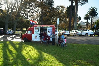 Cars on road against sky