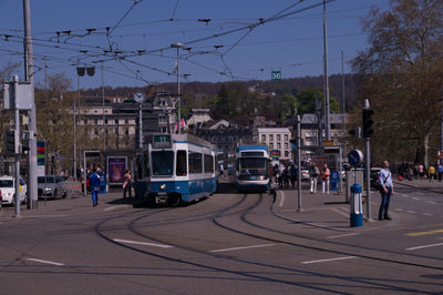 View of city street against sky