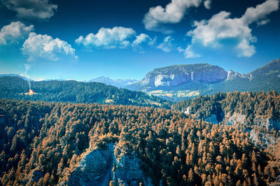 Panoramic view of landscape against cloudy sky