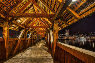 View of bridge at illuminated building