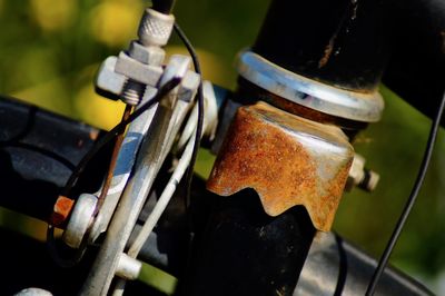 Close-up of rusty bicycle