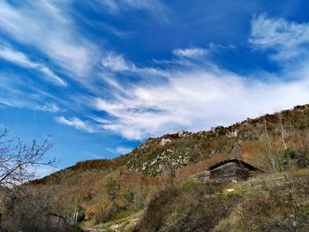 Low angle view of mountain against sky