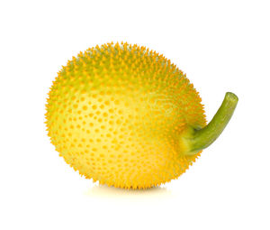 Close-up of fruit against white background