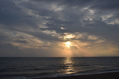 Scenic view of sunset over sea