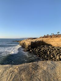 San diego sunset cliffs scenic view of sea against clear sky