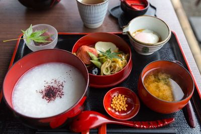 Close-up of food served in plate