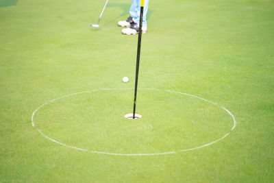 High angle view of golf ball