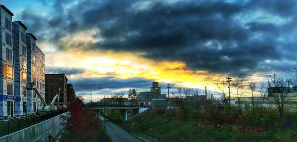 View of road against cloudy sky