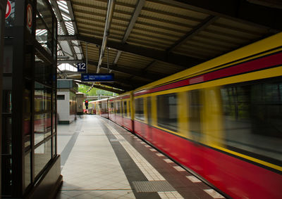 Train moving at railroad station