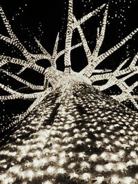 Illuminated lights at night