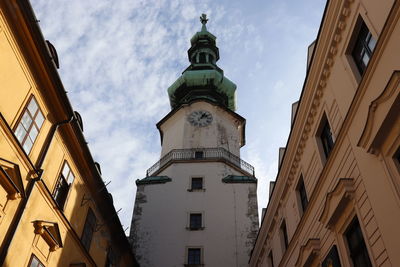 Low angle view of buildings against sky