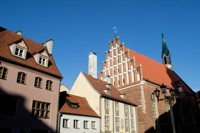 Low angle view of buildings against sky