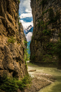 The aare gorge in the swiss mountains.