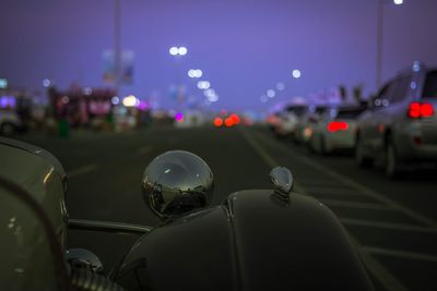 Traffic on road at night