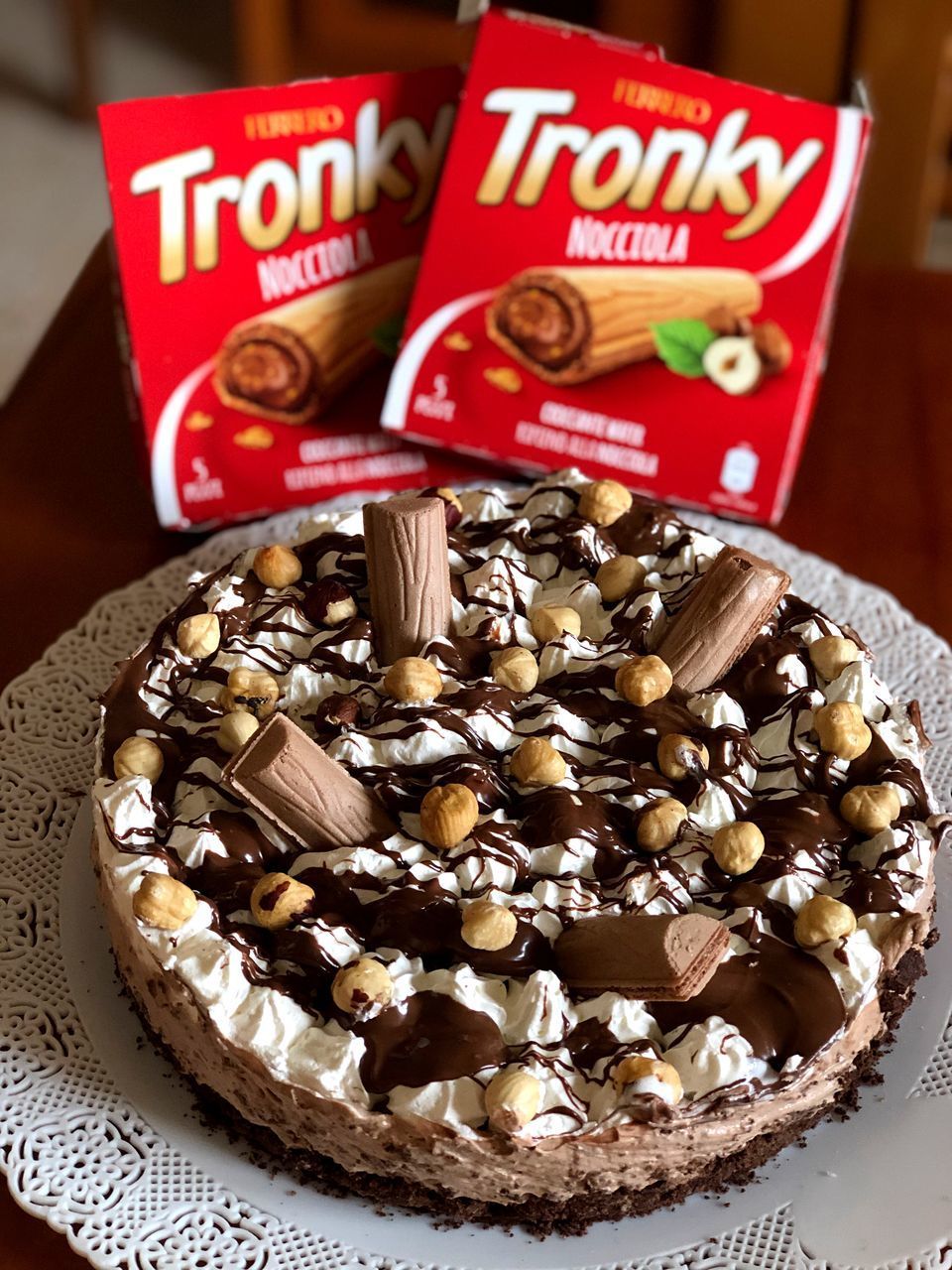 CLOSE-UP OF CHOCOLATE CAKE WITH TEXT