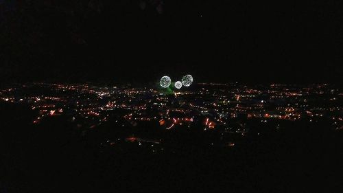 View of illuminated cityscape at night